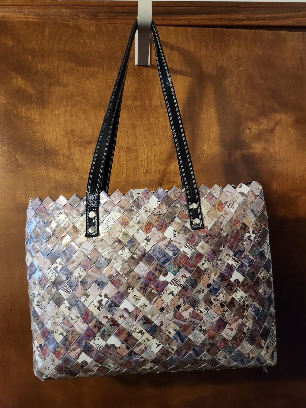 Nauhi Ollin Handwoven Multicolor Tote With Mickey Mouse Pattern - Picture 5 of 10